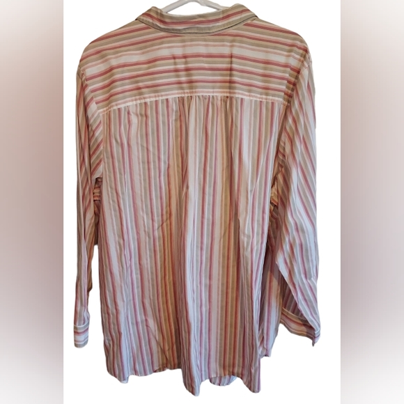 NWOT striped button-down blouse from Roaman's, women's size 28W - Picture 2 of 7